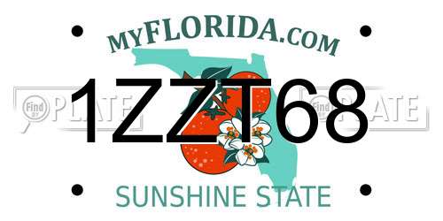 1ZZT68 Florida License Plate
