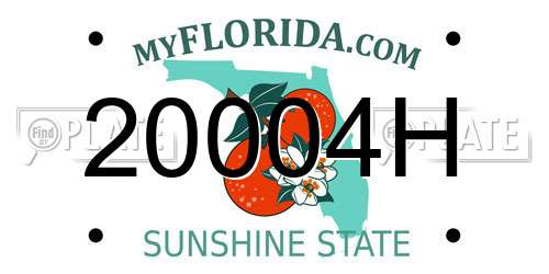 20004H Florida License Plate