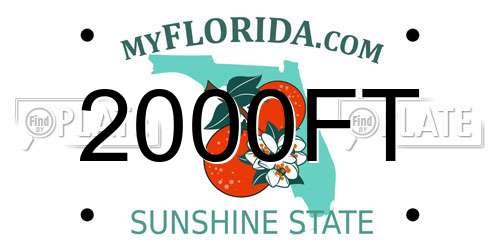 2000FT Florida License Plate