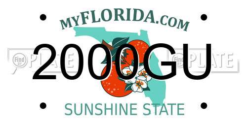 2000GU Florida License Plate