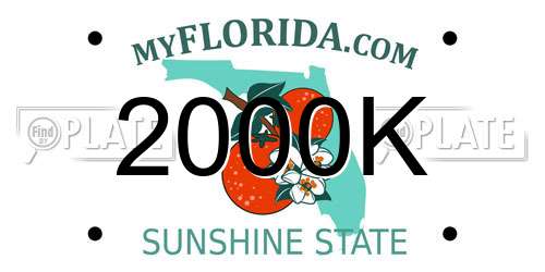 2000K Florida License Plate