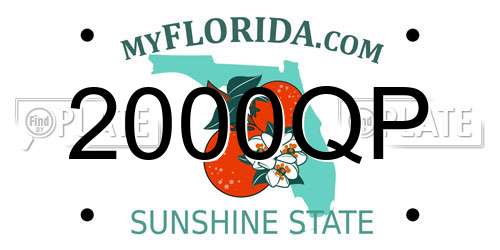 2000QP Florida License Plate