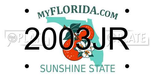 2003JR Florida License Plate