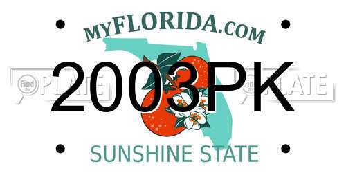2003PK Florida License Plate