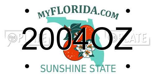 2004OZ Florida License Plate