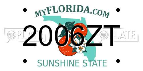 2006ZT Florida License Plate