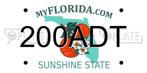 200ADT Florida License Plate