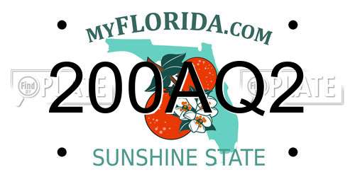 200AQ2 Florida License Plate