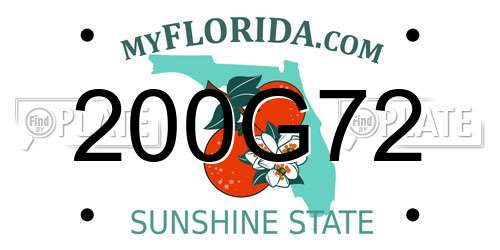 200G72 Florida License Plate