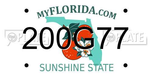 200G77 Florida License Plate