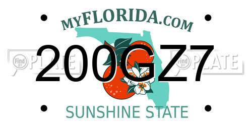 200GZ7 Florida License Plate