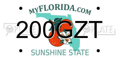 200GZT Florida License Plate