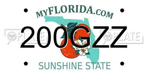 200GZZ Florida License Plate