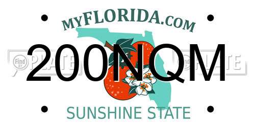 200NQM Florida License Plate