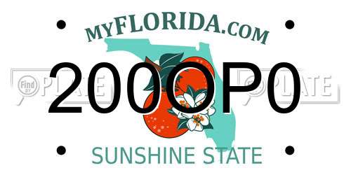 200OP0 Florida License Plate