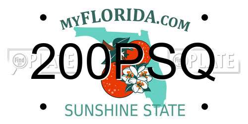 200PSQ Florida License Plate