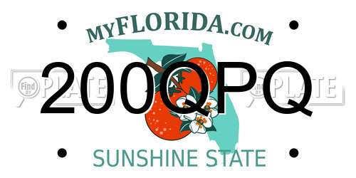200QPQ Florida License Plate