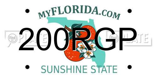 200RGP Florida License Plate