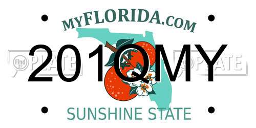 201QMY Florida License Plate