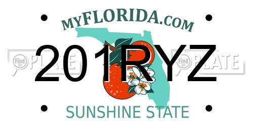 201RYZ Florida License Plate