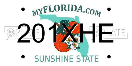 201XHE Florida License Plate