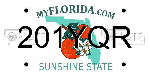 201YQR Florida License Plate