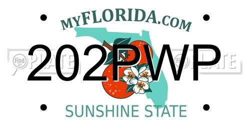 202PWP Florida License Plate
