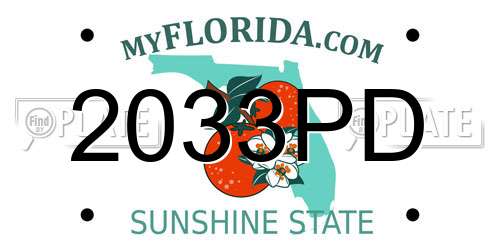 2033PD Florida License Plate