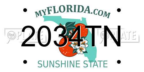 2034TN Florida License Plate