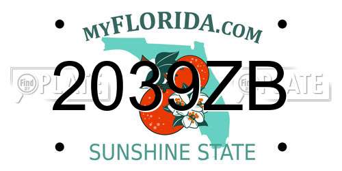 2039ZB Florida License Plate