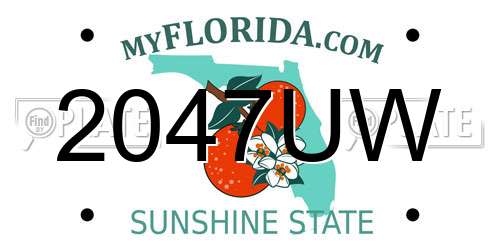 2047UW Florida License Plate