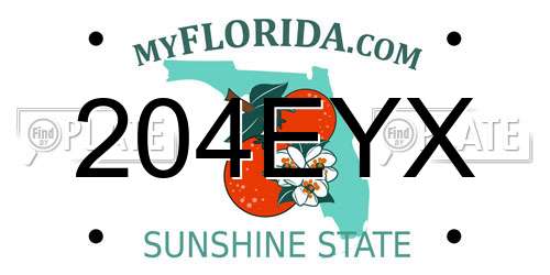204EYX Florida License Plate