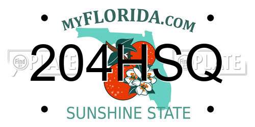 204HSQ Florida License Plate