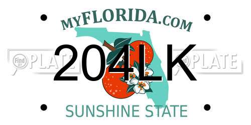 204LK Florida License Plate