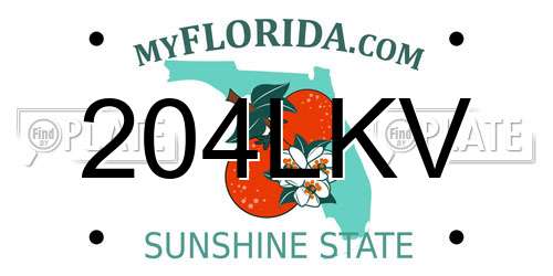 204LKV Florida License Plate