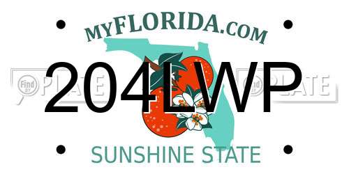 204LWP Florida License Plate