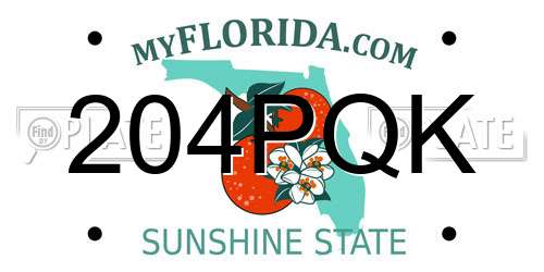 204PQK Florida License Plate
