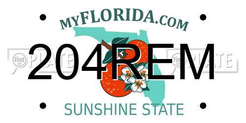 204REM Florida License Plate
