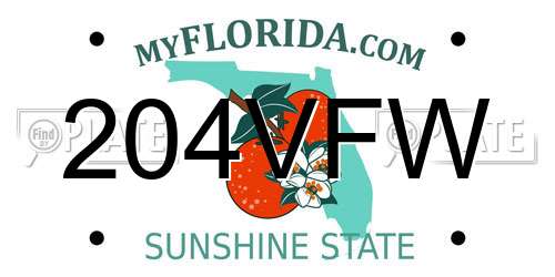 204VFW Florida License Plate