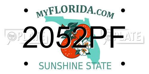 2052PF Florida License Plate