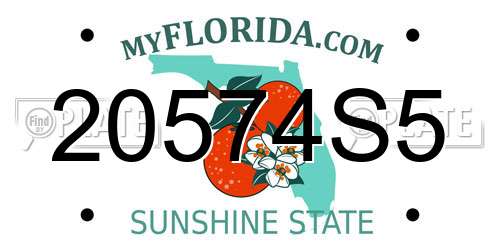 20574S5 Florida License Plate