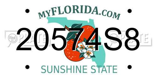 20574S8 Florida License Plate