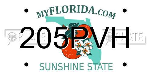 205PVH Florida License Plate