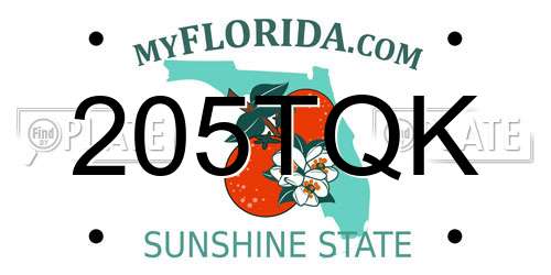 205TQK Florida License Plate