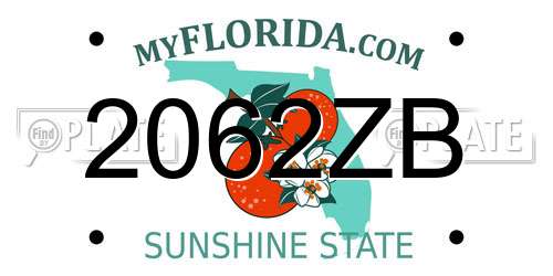 2062ZB Florida License Plate