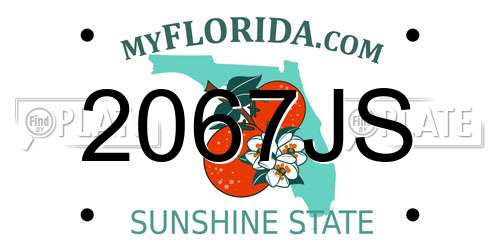 2067JS Florida License Plate