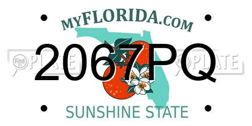 2067PQ Florida License Plate