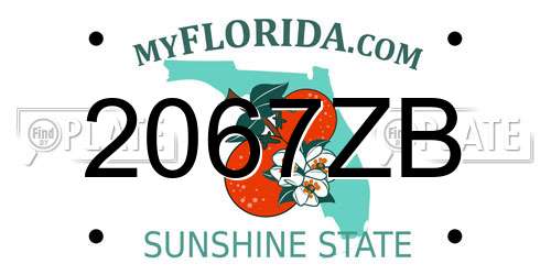 2067ZB Florida License Plate