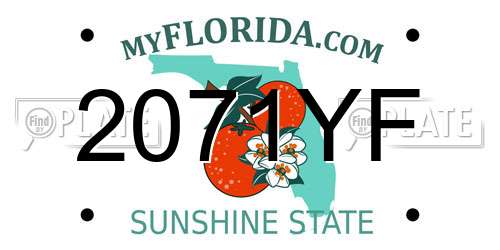 2071YF Florida License Plate