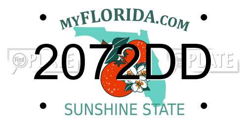 2072DD Florida License Plate